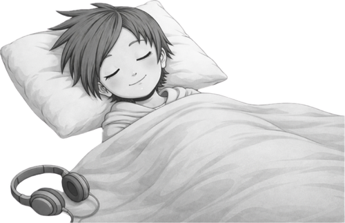 Chibi schläft entspannt.
